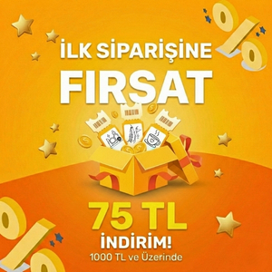  İlk Siparişine Öze l 1000 TL ve Üzerinde 75 TL İndirim!