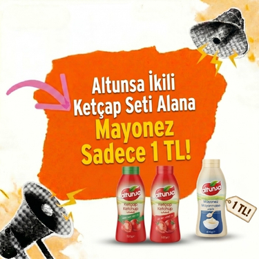 Altunsa İkili Ketçap Seti Alana Mayonez Sadece 1 TL!