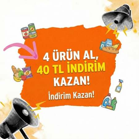 4 Ürün Al, 40 TL İndirim Kazan!