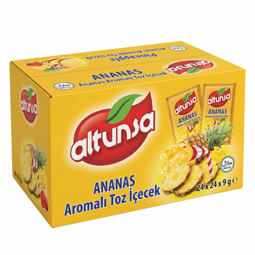 Altunsa Ananas Aromalı Soğuk Toz İçecek 9 G x 24 Adet 1 KOLİ - Altunsa