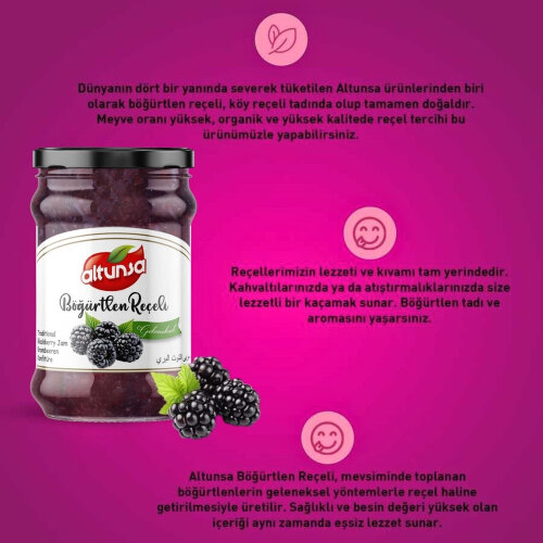 Altunsa Böğürtlen Reçeli 380 Gr - 4