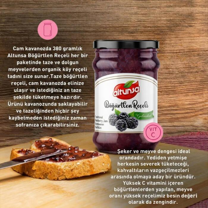 Altunsa Böğürtlen Reçeli 380 Gr - 3
