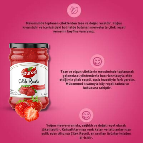 Altunsa Çilek Reçeli 380 Gram - 4