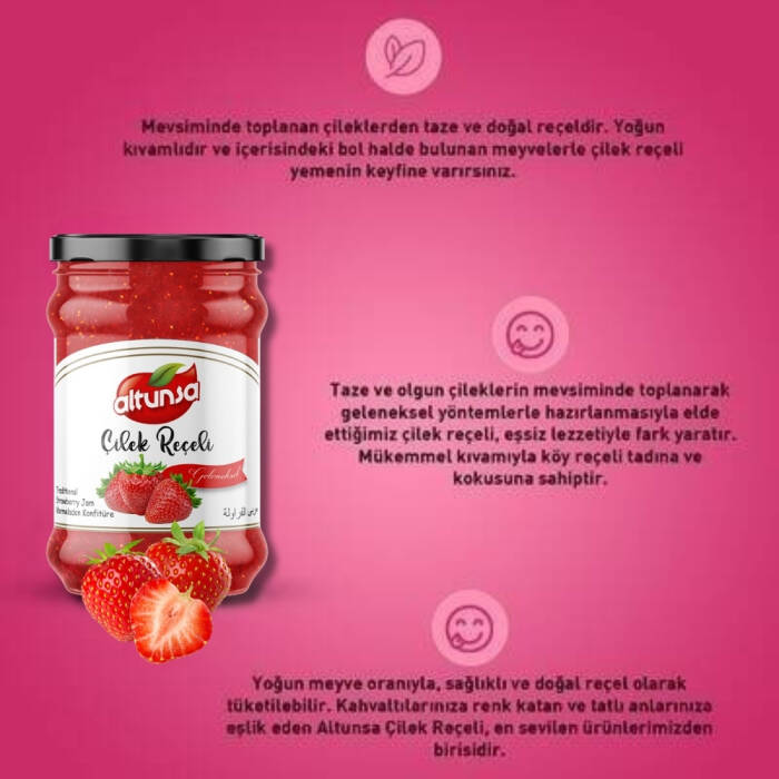 Altunsa Çilek Reçeli 380 Gram - 4