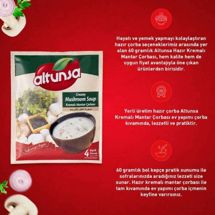 Altunsa Hazır Kremalı Mantar Çorbası 60 G 12 Lİ Paket - 3