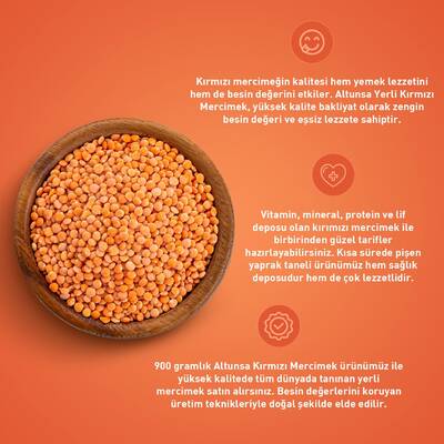 Altunsa Yerli Kırmızı Mercimek 900 G - 3