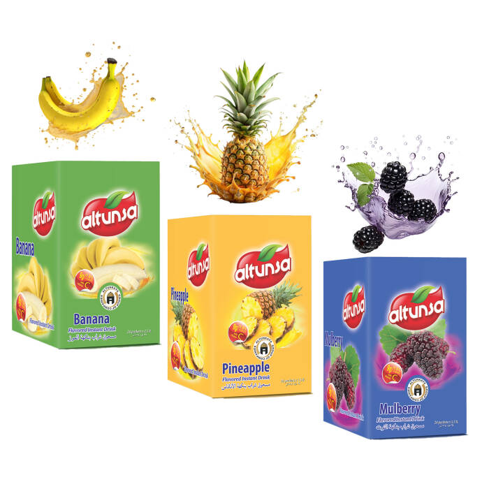 Altunsa Muz, Ananas ve Dut Aromalı Toz İçecek Seti - 1