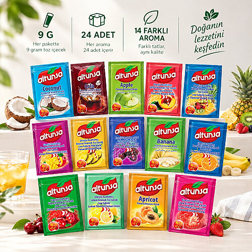 Altunsa Soğuk Toz İçecek 9 G x 24 Adet – 14 Farklı Aroma - 2