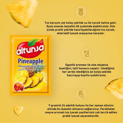 Altunsa Ananas Aromalı Soğuk Toz İçecek 9 gr X 24 Adet - 3