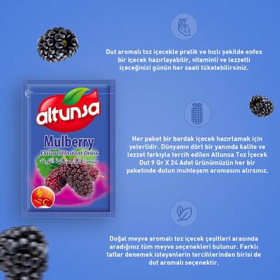 Altunsa Dut Aromalı Soğuk Toz İçecek 9 gr X 24 Adet - 3