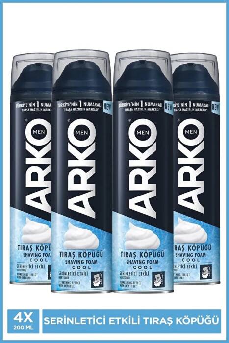 Arko Men Serinletici Erkek Bakım Tıraş Köpüğü Cool 4x200ml - 1