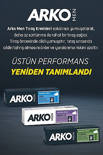 Arko Men Cool Tıraş Kremi Serinletici Etkili 90x4 gr - 2