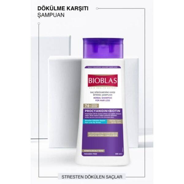 Bioblas Saç Dökülmesine Karşı Anti-Stress Şampuan 360 ml (Procyanidin & Biotin) - 2