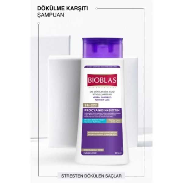 Bioblas Saç Dökülmesine Karşı Anti-Stress Şampuan 360 ml (Procyanidin & Biotin) - 2