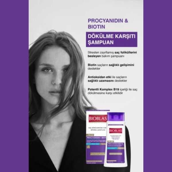Bioblas Saç Dökülmesine Karşı Anti-Stress Şampuan 360 ml (Procyanidin & Biotin) - 3