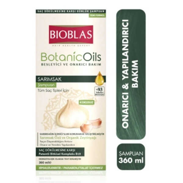 Bioblas Botanic Oils Saç Dökülmesine Karşı Sarımsak Özlü Şampuan 360 ml - 1