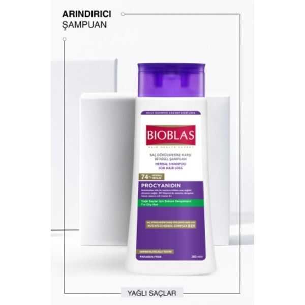 Bioblas Saç Dökülmesine ve Yağlanmaya Karşı Şampuan (Procyanidin) 360 ml - 2
