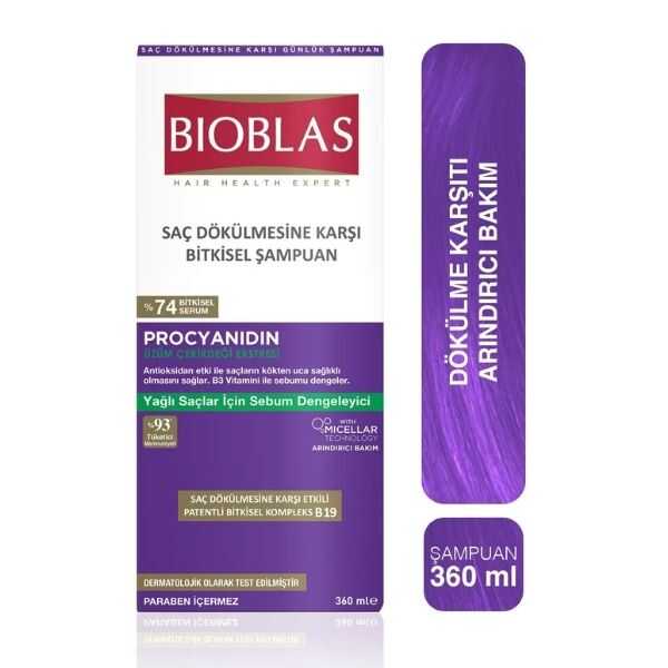 Bioblas Saç Dökülmesine ve Yağlanmaya Karşı Şampuan (Procyanidin) 360 ml - 1