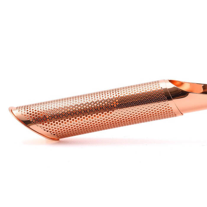 Boru Tasarımlı Rose Gold Renkli Paslanmaz Çelik Çay Süzgeci - 2