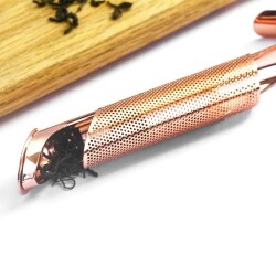Boru Tasarımlı Rose Gold Renkli Paslanmaz Çelik Çay Süzgeci - 5