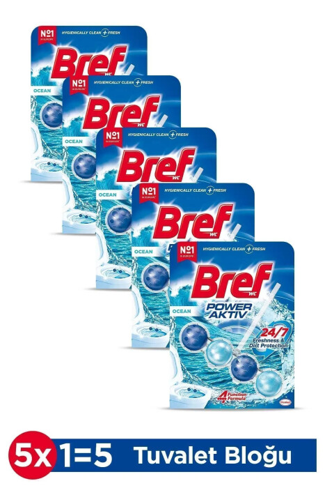 Bref WC Power Aktiv Okyanus Kokulu Klozet Temizleme Topları, 1 x 5 Paket - Bref