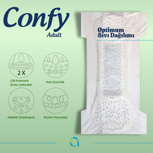 Confy Adult Yetişkin Bez Straight Medium Jumbo 30'lu - 4