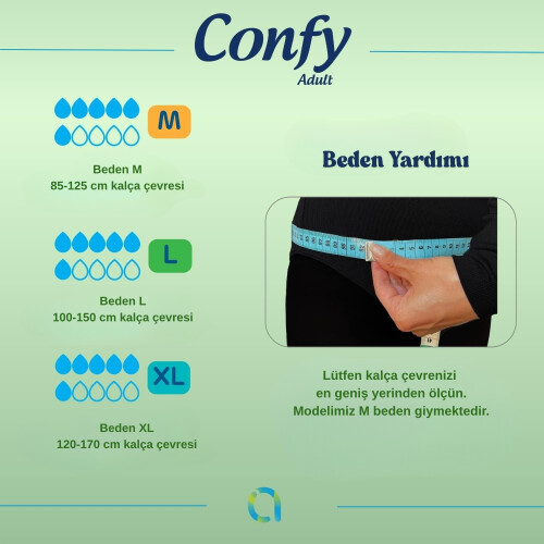 Confy Adult Yetişkin Bez Straight Medium Jumbo 30'lu - 6