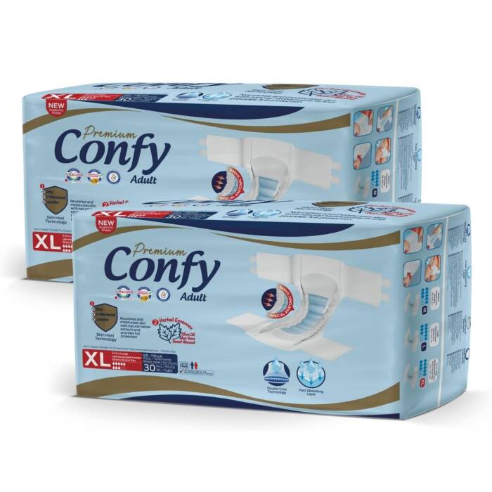 Confy Adult Yetişkin Bezi Extralarge 30 Adet x 2 Paket - 1