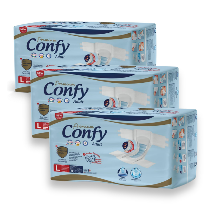 Confy Adult Yetişkin Bezi Large 90 Adet (3 Paket) - 1