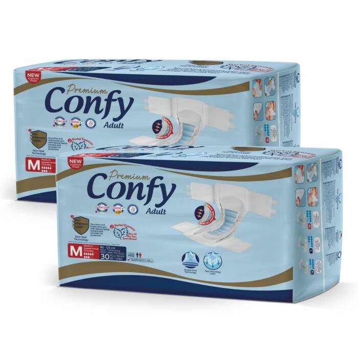 Confy Adult Yetişkin Bezi Medium 30 Adet x 2 Adet - 1
