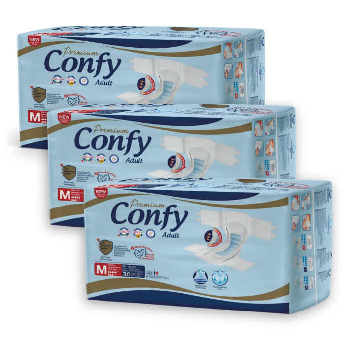 Confy Adult Yetişkin Bezi Medium 90 Adet (3 Paket) - 1
