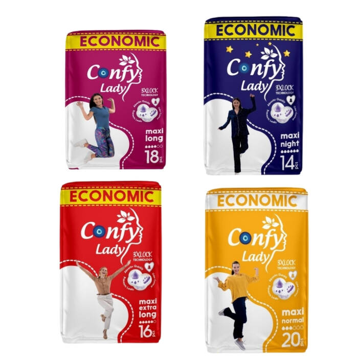 Confy Lady Eko Maxi Hijyenik Ped 4 Lü Tanışma Paketi-68 Adet - 1