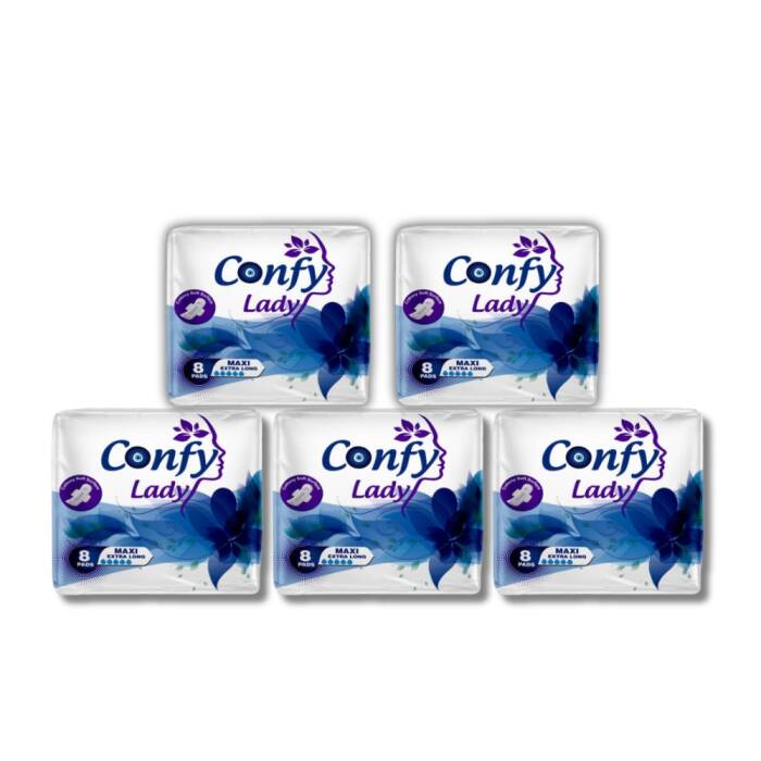 Confy Lady Hijyenik Ped Maxi Extralong 8 Adet x 5 Paket - 1