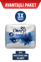 Confy Lady Hijyenik Ped Maxi Extralong 8 Adet x 3 Paket - Confy Lady