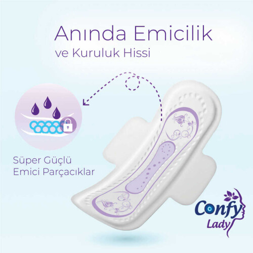 Confy Lady Hijyenik Ped Maxi Extralong 8'li x 3 Paket ( Toplam 24 Ped ) - 2