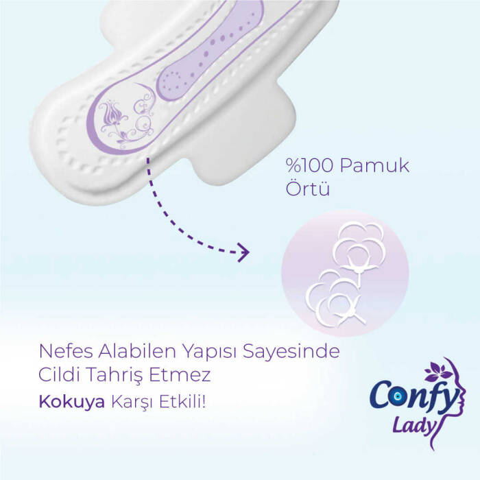 Confy Lady Hijyenik Ped Maxi Extralong 8'li x 3 Paket ( Toplam 24 Ped ) - 4