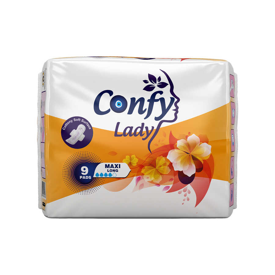 Confy Lady Hijyenik Ped Maxi Long 9 Adet - 1