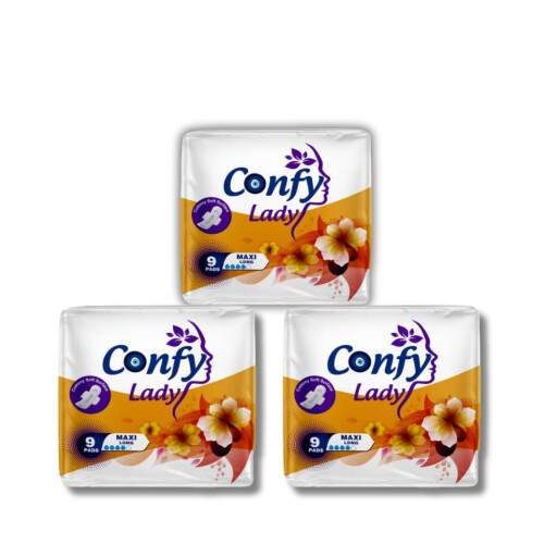 Confy Lady Hijyenik Ped Maxi Long 9 Adet x 3 Paket - Confy Lady
