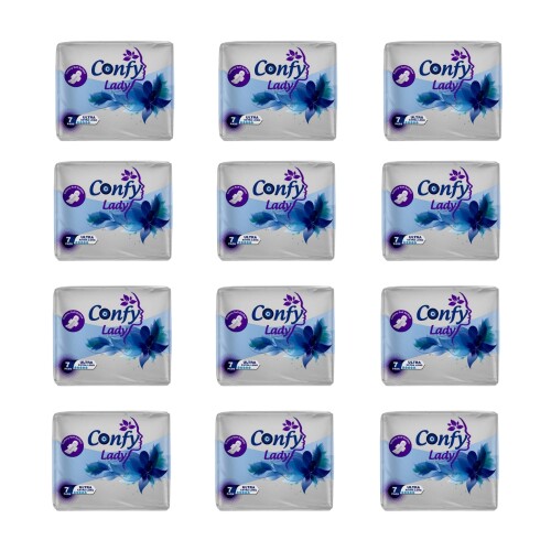 Confy Lady Hijyenik Ped Ultra Extralong 7'li x 12 Paket ( Toplam 84 Adet ) - 1