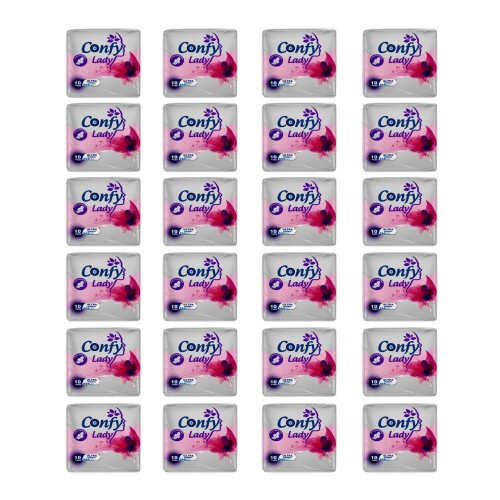 Confy Lady Hijyenik Ped Ultra Normal 10'lu x 24 Paket ( Toplam 240 Ped ) - 1