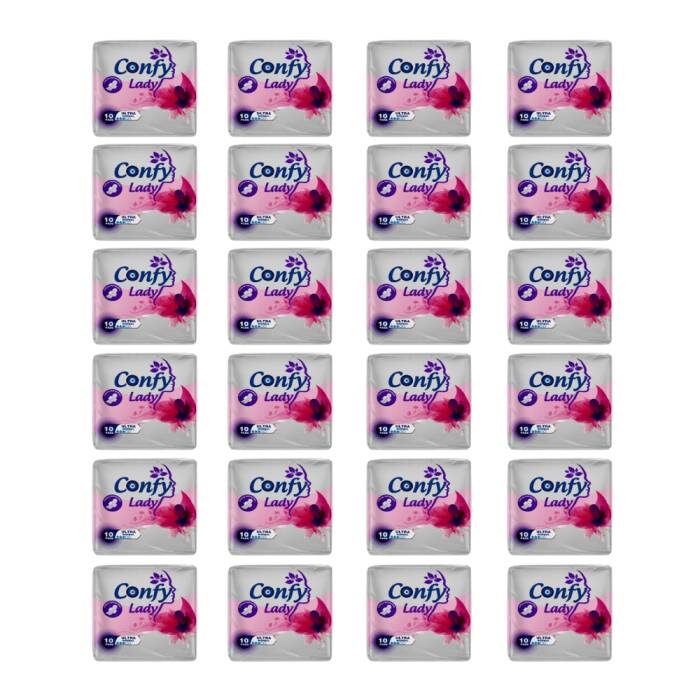 Confy Lady Hijyenik Ped Ultra Normal 10'lu x 24 Paket ( Toplam 240 Ped ) - 1