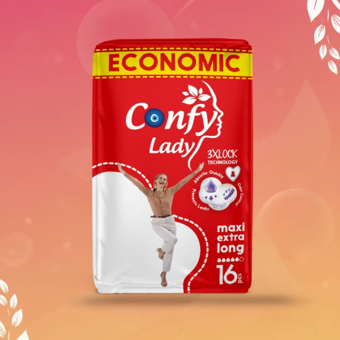 Confy Lady Maxi Extra Long Hijyenik Ped Eko Paket 16 Adet - 2