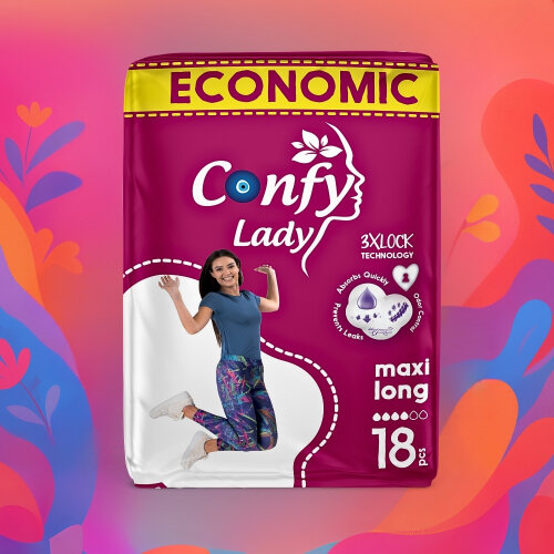 Confy Lady Maxi Long Hijyenik Ped Eko Paket 18 Adet - 2
