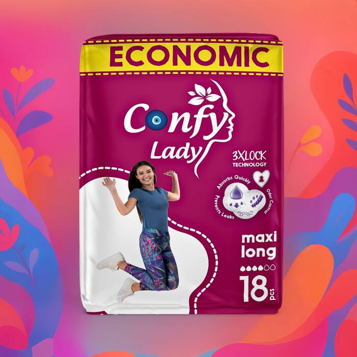 Confy Lady Maxi Long Hijyenik Ped Eko Paket 18 Adet - 2