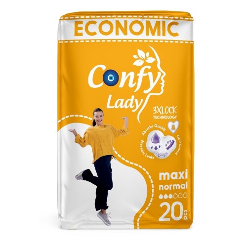 Confy Lady Maxi Normal Hijyenik Ped Eko Paket 20 Adet - Confy Lady