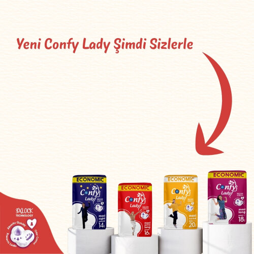 Confy Lady Maxi Normal Hijyenik Ped Eko Paket 20 Adet - 6