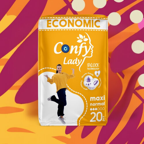 Confy Lady Maxi Normal Hijyenik Ped Eko Paket 20 Adet - 2