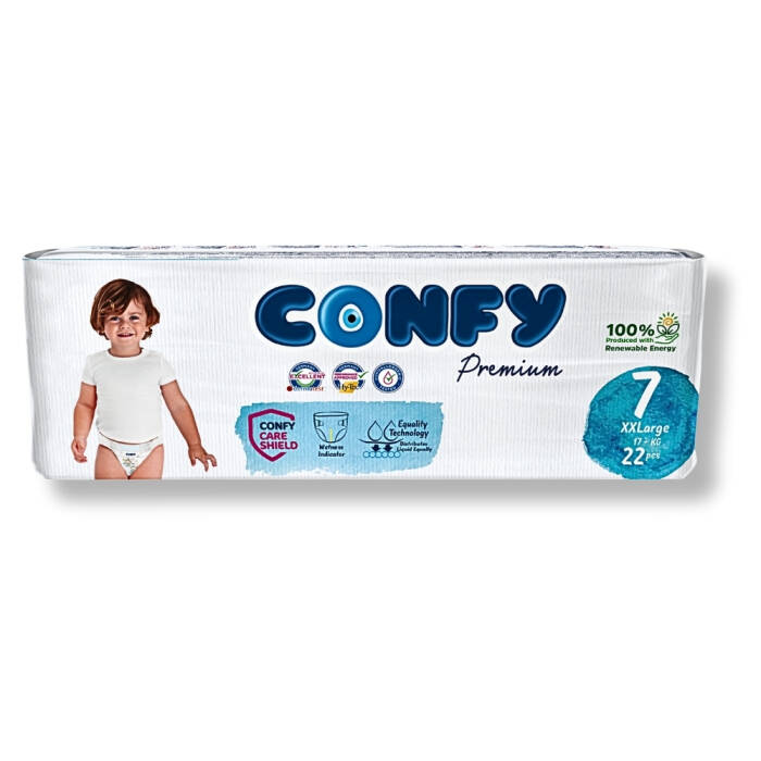 Confy Premium 7 Numara Bebek Bezi XXLarge 17 KG 22 Adet - 1