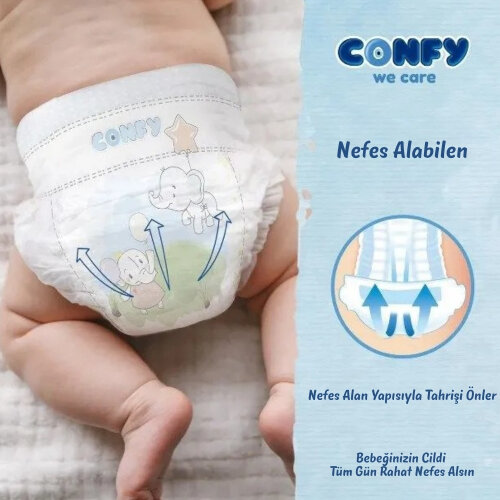 Confy Premium 1 Numara Bebek Bezi Yenidoğan 2 - 5 Kg 176 Adet - 5