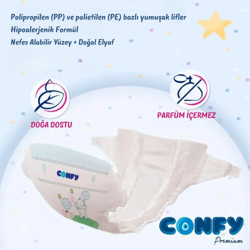 Confy Premium 1 Numara Bebek Bezi Yenidoğan 2 - 5 Kg 176 Adet - 10